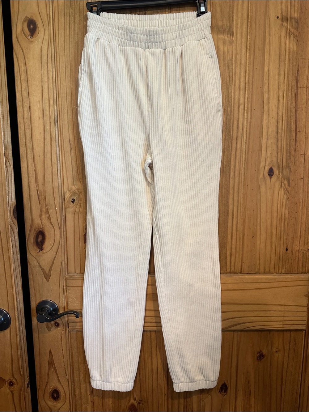 H&M Cream Ribbed Sweat Joggers